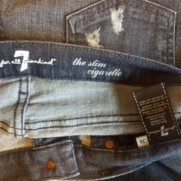 7 FOR ALL MANKIND Size 30 Slim Jeans Studded - Picture 2 of 3